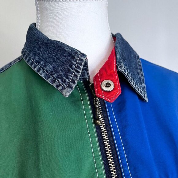 TOMMY HILFIGER MEN'S VINTAGE 90S SPORT TECH DENIM ZIP UP SHIRT - S - Picture 6 of 12